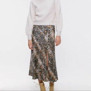 Zara snakeskin print midi skirt